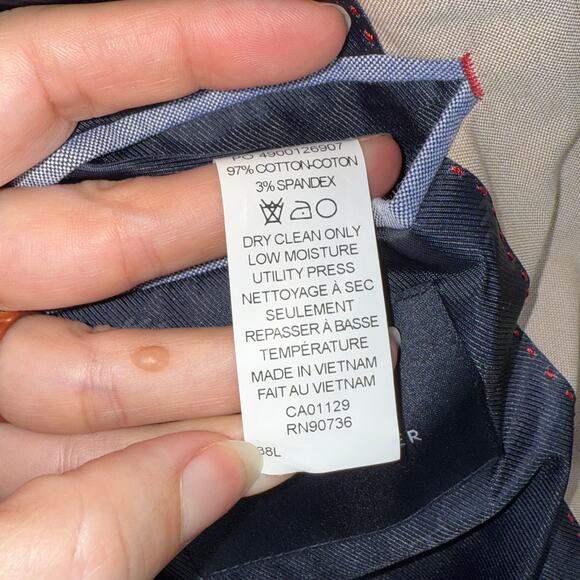 Tommy Hilfiger Men's Modern-Fit Th Flex Stretch Chambray Jacket - Tan 38L $360 - Picture 9 of 10